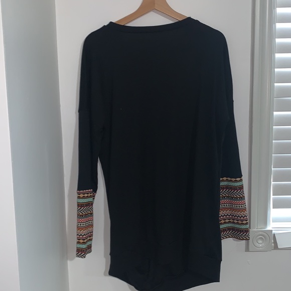 Casual Loose Crewneck Long Sleeve Tunic Patchwork - Picture 9 of 9